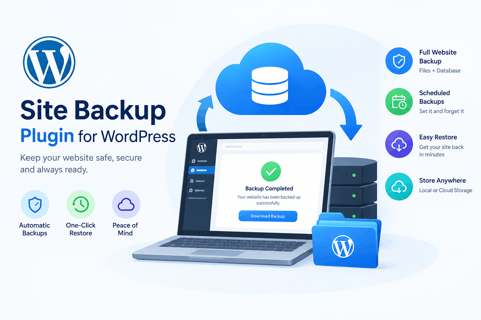 Best site backup plugin for WordPress - Gracewell Backup Manager dashboard