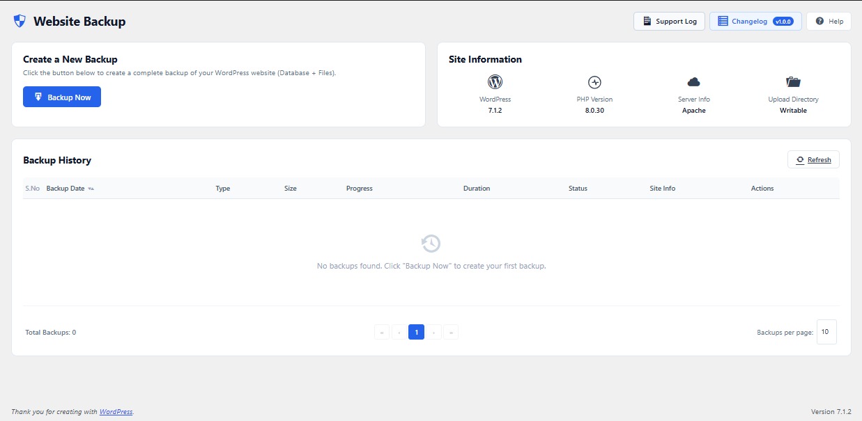 Real-time backup progress bar with ETA