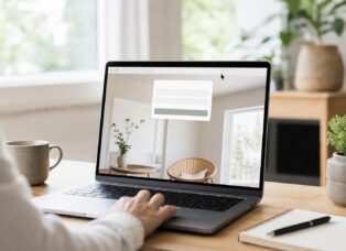 Laptop showing an exit intent popup on a WordPress site, set up without coding