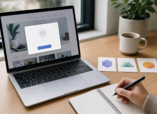 Laptop with a lead capture popup beside cards comparing alternatives to Popup Maker for collecting leads in WordPress